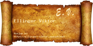 Ellinger Viktor névjegykártya